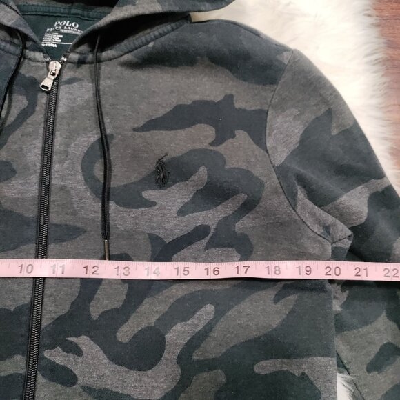 POLO Ralph Lauren Performance Gray Black Camo Full-Zip Hoodie Jacket Size Medium - Picture 8 of 10